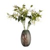 Elegant Hand-Blown Glass Vase - Artistic Red Accents - Glam Style Decorative Centerpiece for Home, Office, Bedroom, and Living Room - Gray - 3 of 4