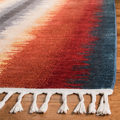 Handmade Blue Cotton Square Bohemian Area Rug
