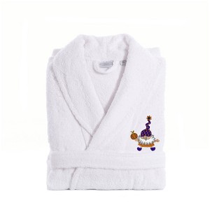 Linum Home Textiles 100% Turkish Cotton Unisex Terry Embroidered Bath Robe - Halloween Gnomes - 1 of 4
