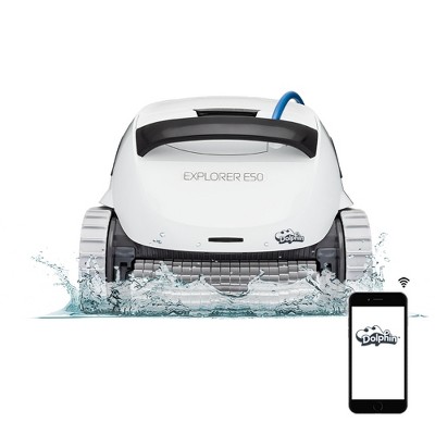 Dolphin (2025 Model) Explorer E50 Wi-Fi Automatic Robotic Pool Vacuum Cleaner, Waterline Scrubber Brush, Ideal for All Pool Up to 50 Feet in Length