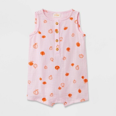 Baby Halloween Gauze Pumpkin Romper - Cat & Jack™ Pink