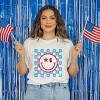 Simply Sage Market S.W.Smiley Checkered Patriotic Short Sleeve Tee - 2 of 4
