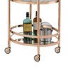 Royal Hampton Oval Metal Serving Cart, Clear Glass & Copper - 3 of 4