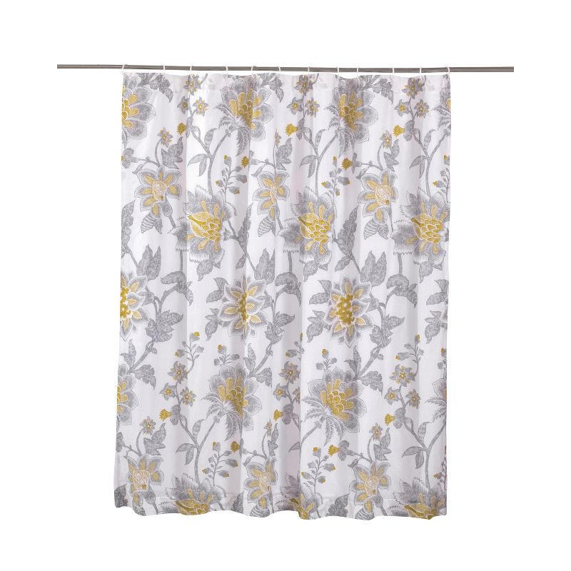 Reverie Floral Lined Shower Curtain with Grommets - Levtex Home, 3 of 4