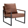 Zeus & Ruta Classic PU Leather Accent Chair with Metal Frame, Ergonomic Design - 2 of 4