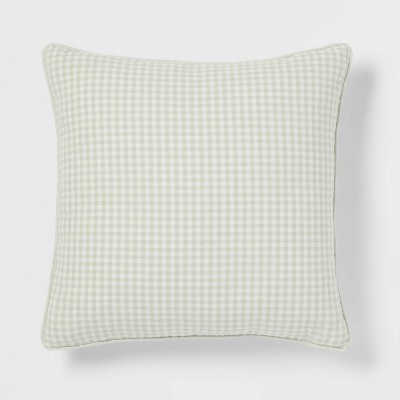 Gingham Square Throw Pillow Green/Cream - Threshold™