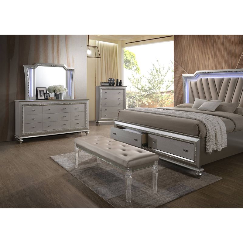 Kaitlyn Bed with LED Headboard - Acme Furniture, 3 of 7