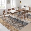 10'x13' Washable Area Rug, Large Boho Carpet with Non-Slip Backing, Soft Low Pile Stain-Resistant Rug for Bedroom, Dining Room, Farmhouse, Brown - 3 of 4