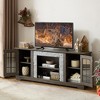 Racxily 58" Modern TV Stand with 2-Door Storage, Faux Stone Media Console Cabinet, Grey Large Entertainment Center for Living Room - 3 of 4