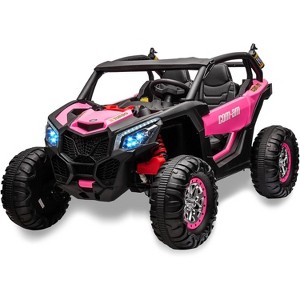 24V 2-Seater UTV, 4WD Ride On Toys with Remote Control, Powerful Electric Vehicle 4 Shock Absorbers, Leather Seats, Music and Lights - 1 of 4