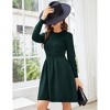 Womens Sweater Dress Long Sleeve Crewneck High Waist A-Line Cute Knitted Mini Sweater Dress - 2 of 4