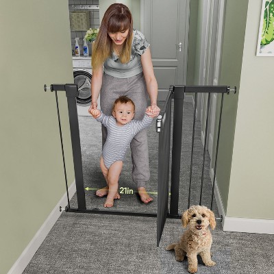 BabyBond 27-43 Inches Baby Gate for Stair and Doorway,with Extenders and Pressure/Hardware Mounting Kit, 30" Tall