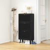 NicBex Freestanding 3 Natural Rattan Door Shoe Cabinet with 3 Flip Drawers and Pine Foot for Hallway,Living Room and Entryway - image 2 of 4