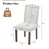 Zeus & Ruta Modern Armless Dining Chairs with Upholstered Fabric, Nailhead Trim & Wood Legs - Set of 2 - 3 of 4