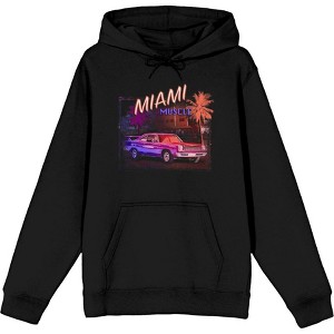 Car Fanatic Miami Muscle Long Sleeve Adult Hooded Sweatshirt - 1 of 2