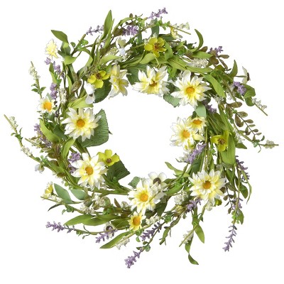 Garden Accents Floral Wreath with Daisy - Yellow (20")