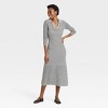 Women's Long Sleeve Maxi Sweater Dress - A New Day™ Black/Cream Striped - 3 of 3