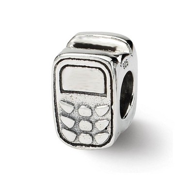 Black Bow Jewelry Sterling Silver Cell Phone Bead Charm