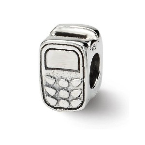 Black Bow Jewelry Sterling Silver Cell Phone Bead Charm - 1 of 3