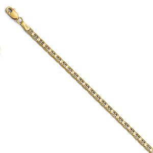 Black Bow Jewelry 3mm 14k Yellow Gold Concave Anchor Chain Bracelet or Anklet - 1 of 4
