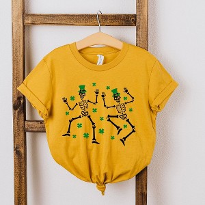The Juniper Shop Shamrocks And Dancing Skeletons Youth Short Sleeve Tee - 1 of 2