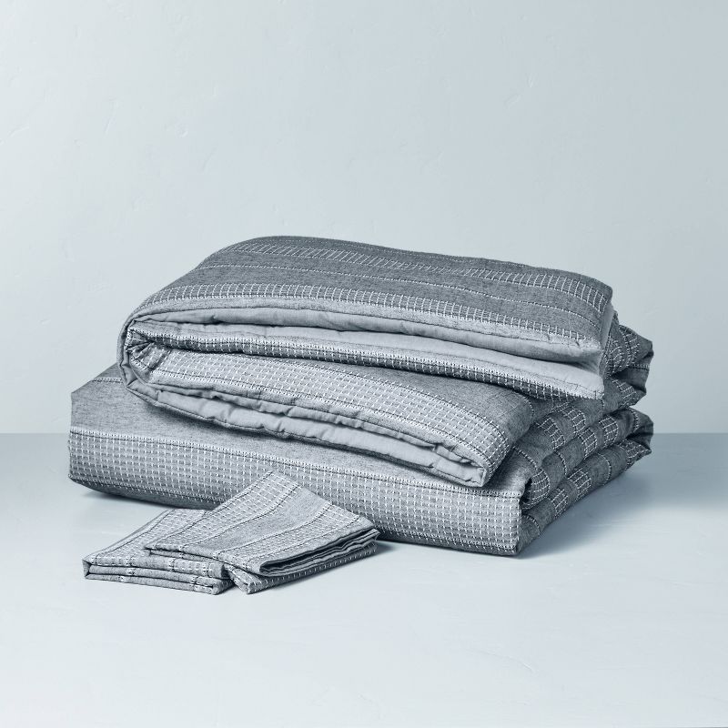 3pc Pickstich Stripe Comforter Bedding Set - Hearth & Hand™ with Magnolia, 3 of 5
