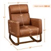Yaheetech Faux Leather Upholstered Rocking Chair with Rubberwood Legs Brown - 3 of 4