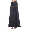Women's Fold-Over Flare Maxi Skirt - Stylish Spandex Long Skirt for All-Day Comfort Dark Shadow - 3 of 4