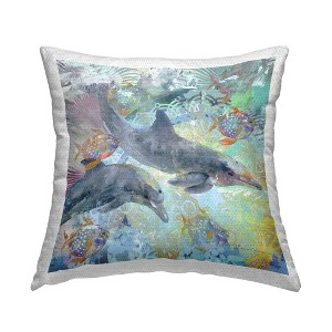 Stupell Industries Patterned Swimming Aquatic Dolphins, 18 x 18 - 1 of 3
