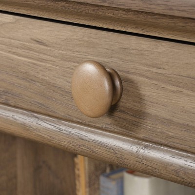 Salt Oak Wood Computer Desk with Drawers and Keyboard Tray