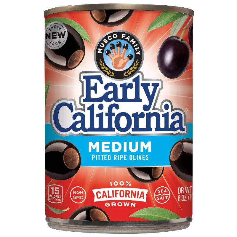 Early California Medium Pitted Ripe Olives - 6oz, 1 of 8