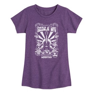 Girls' - Woodstock - Summer Of Love Fitted Short Sleeve Graphic T-Shirt - 1 of 4