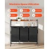 Laundry Sorter, Large Laundry Hamper with Metal Frame and Wooden Tabletop, Freestanding Storage Organizer Baskets with Pull-Out - 3 of 4