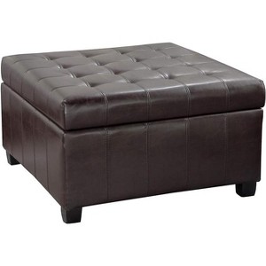 TiramisuBest Square Ottoman, Olive Green, Corduroy - Olive Green Fabric, Plywood Entryway Bench, 30.5"L x 30.5"W x 17.0"H - 1 of 4