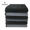 UBMOVE Pack of 6 Woven Black Grey Extra Performance Moving Blankets Poly Cotton 75lbs/doz - 2 of 4