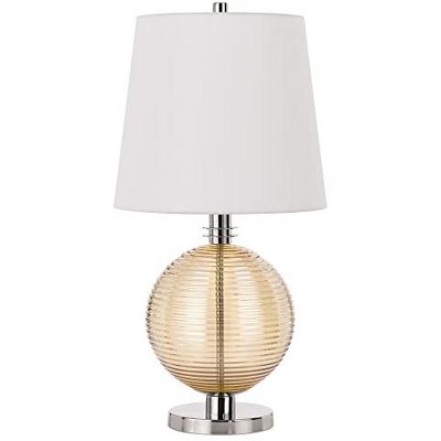 Cal Lighting 150W 3 way Salisbury glass table lamp with hardback fabric shade