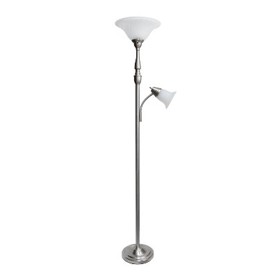 71" 3-way 2 Light Mother Daughter Floor Lamp Brushed Nickel - Elegant Designs