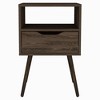 Sapphtopaz Modern Night Stand with Drawer and Open Shelf Wood Entryway Table with Superior Top and Legs, Side Table for Bedroom, Living Room - 4 of 4