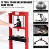 12-Ton Hydraulic Press, Heavy Duty H-Frame Garage Floor Press with 8-Hole Adjustable Table Height & Plates, 26000lb Capacity, Red - 3 of 4
