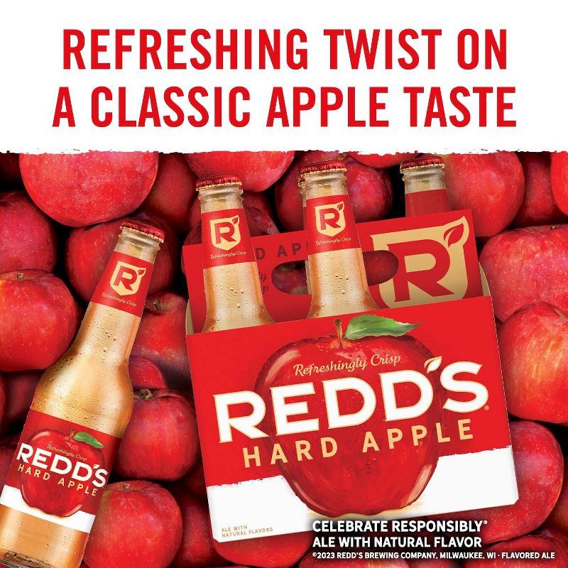 Redd&#39;s Hard Apple Ale Beer - 12pk/12 fl oz Bottles, 4 of 10