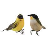 Home Decor Feather Birds  -  Two Bird Figurines 3.5 Inches -  Song Chirp  -  53244-53246  -  Styrofoam  -  Multicolored