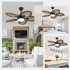 Kviflon 44 Inch Tropical Ceiling Fan with LED Lights, Palm Leaf Blades,6 Speed,Dimmable LED,Wood Grain Design,for Kitchen,Dining Room,Patio - 2 of 4