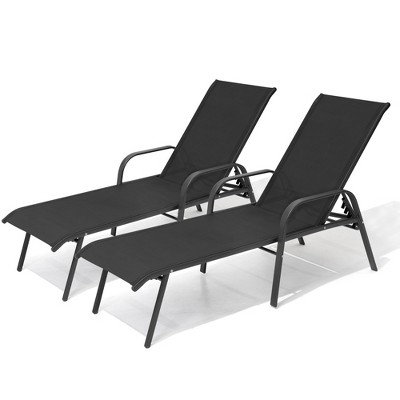 Pellebant Outdoor Adjustable Chaise Lounge Chairs (Set of 2)