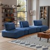 HOMES: Inside + Out 5pc Povoa 159" Modular Curved Sectional Sofa Modern Chenille with Extendable Backrest Blue - 2 of 4