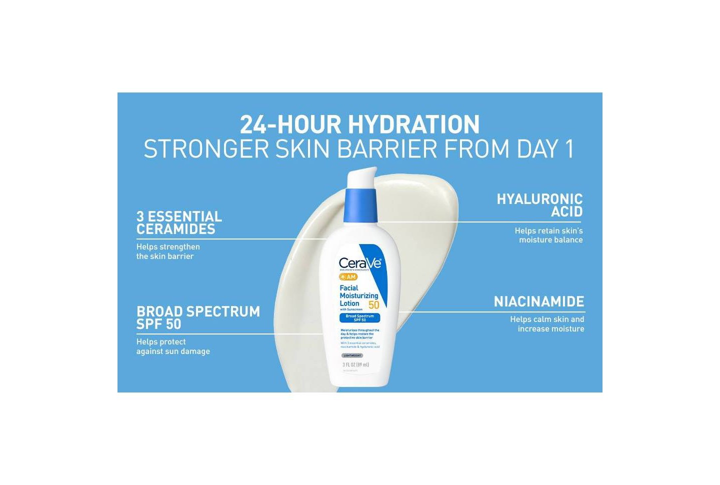 Набор CeraVe: пенка для умывания 8 fl oz и лосьон для лица AM SPF 50 3 fl oz — фото 8