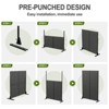 Pexfix 72 x 47 Inch Metal Privacy Screen Freestanding Outdoor Divider Panel For Patio Deck Balcony Heavy Duty Base Weatherproof Brown Lattice Woven - 3 of 4