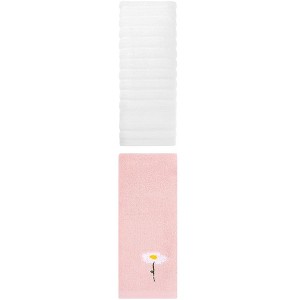 REGALWOVEN Pure Cotton Soft Absorbent Hand Towel Set for Bathroom 14" x 30"/13" x 30" 2 Pcs - 1 of 4