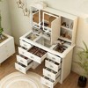 FUFU&GAGA Elegant Makeup Vanity Table with Adjustable Mirror Large Desk - 2 of 4