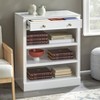 Monza 1 Drawer Cabinet with Shelves White - Lifestorey: Brass Knobs, Faux Marble Top, MDF Storage Server - 3 of 4