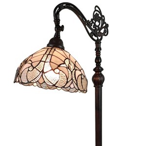 Amora Lighting Tiffany Style White Reading Floor Lamp 62" High - 1 of 3